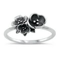 thumbnail image 1 of Hibiscus Flower Nature Ring .925 Sterling Silver Band Jewelry Female Male Unisex Size 7, 1 of 4