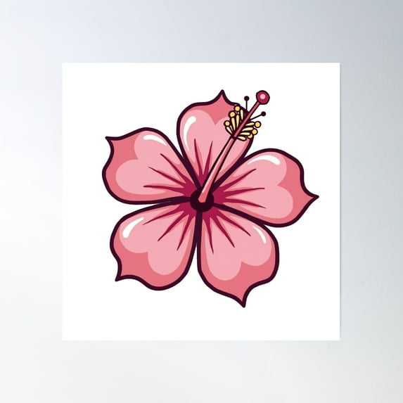 Hibiscus Flower Poster Wall Art, Modern Wall Decor, 30x30 UNFRAMED