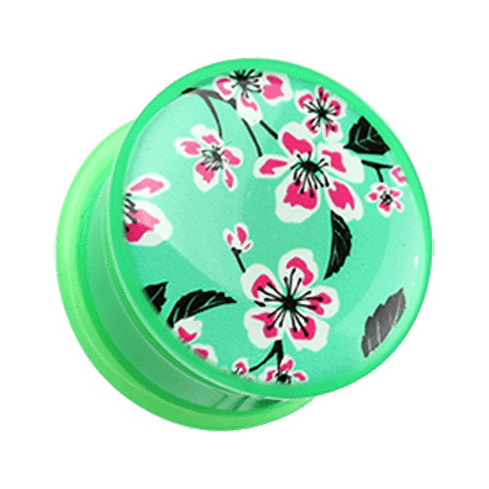 Hibiscus Flower Single Flared Ear Gauge Plug Earrings