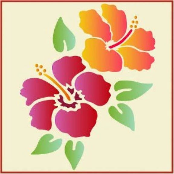 Hibiscus Flower Stencil - Hawaiian Tropical Mylar Home Decor Crafting DIY - The Artful Stencil