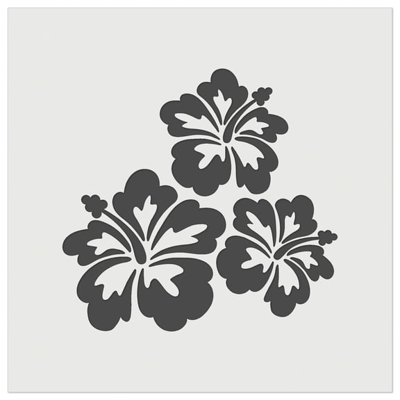 Hibiscus Flower Trio DIY Cookie Wall Craft Stencil - 3.5 Inch