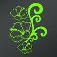 thumbnail image 1 of Hibiscus Flower Vine Decal Sticker | 5.5-Inches By 4-Inches | Lime Green Vinyl, 1 of 1