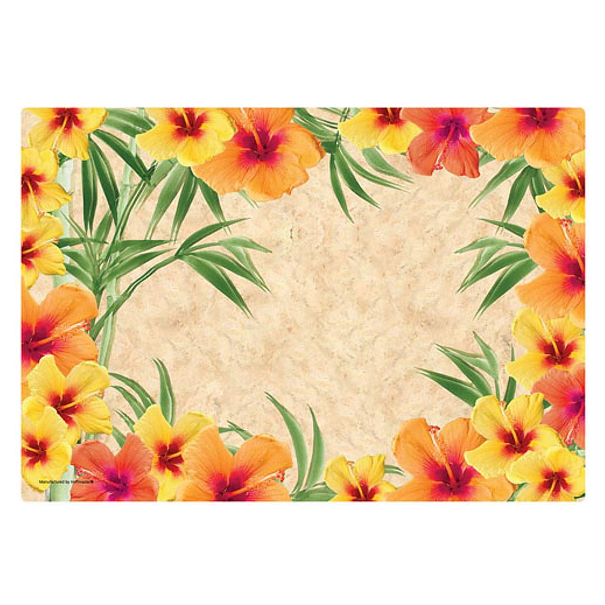 Hibiscus Flowers Disposable Paper Placemats - 9.75in. x 14in. - 75 Pack (311112)