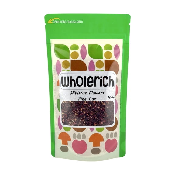 Hibiscus Flowers Fine Cut Loose Tea 100g - Wholerich Foods
