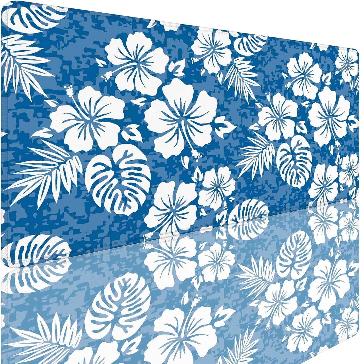 Hibiscus Flowers Large Mouse Pad, Aloha Tropical Hawaii Hibiscus Floral Camo Gaming Mouse Pad,Computer Desk Mat Keyboard with Non Slip Base for Home Office,Extended Large Size 31.5" X 15.7"