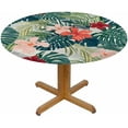 thumbnail image 1 of Hibiscus Flowers Round Tablecloth Hawaiian Tropical Plants Waterproof Oil-Proof Table Cover Table Cloth for Indoor Dining, Outdoor Picnic Parties, Camping,Fits for Table 40-44", 1 of 6