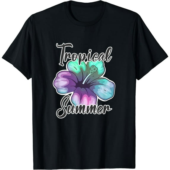 Hibiscus Flowers Tropical Summer Hawaii Beach T-Shirt