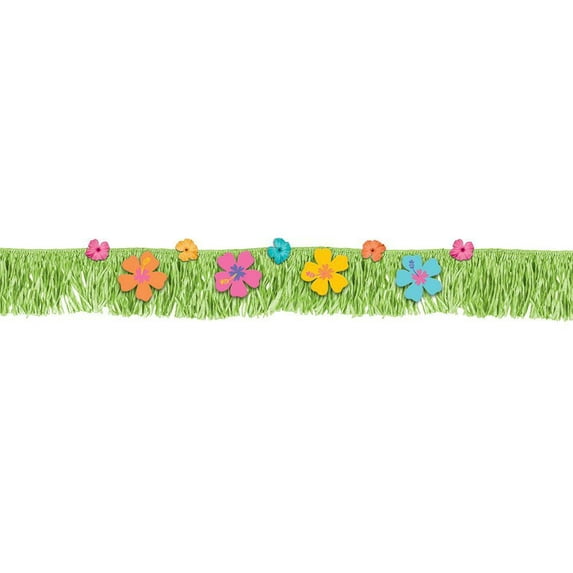 Hibiscus Fringer Banner W/ Paper & Fabric