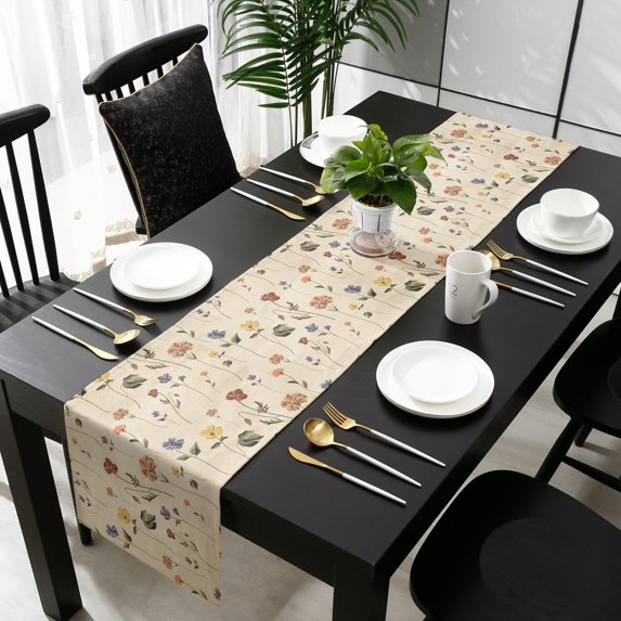 Hibiscus Leaf Fresh Table Runner Luxury Home Dining Table Coffee Table Holiday Wedding Decoration Party Dinner Table Runner