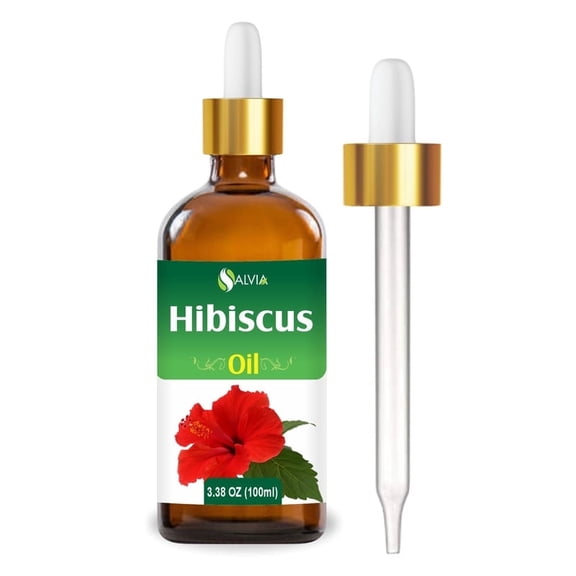 Hibiscus Oil (Hibiscus Sabdariffa L) Therapeutic Essential Oil by Salvia Amber Bottle 100% Natural Uncut Undiluted Pure Cold Pressed Undiluted Aromatherapy Premium Oil (100 ML)