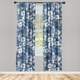thumbnail image 1 of Hibiscus Pattern Window Curtains, Romantic Themed Winter Vibes Floral Design Boho Artwork, Lightweight Decor 2-Panel Set with Rod Pocket, Pair of - 28"x63", Dark Sky Blue and Off White, by Ambesonne, 1 of 3