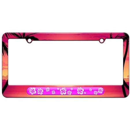 Hibiscus, Pink, Flowers License Plate Tag Frame, Multiple Colors