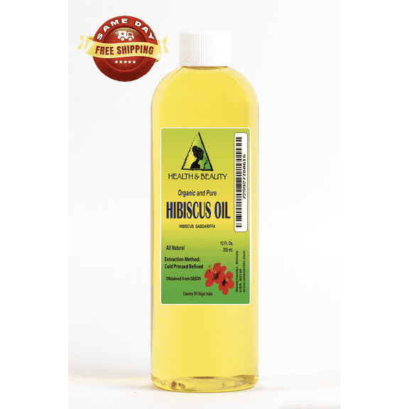 Hibiscus Seed Oil Refined Organic Carrier Cold Pressed Natural 100% Pure 12 oz