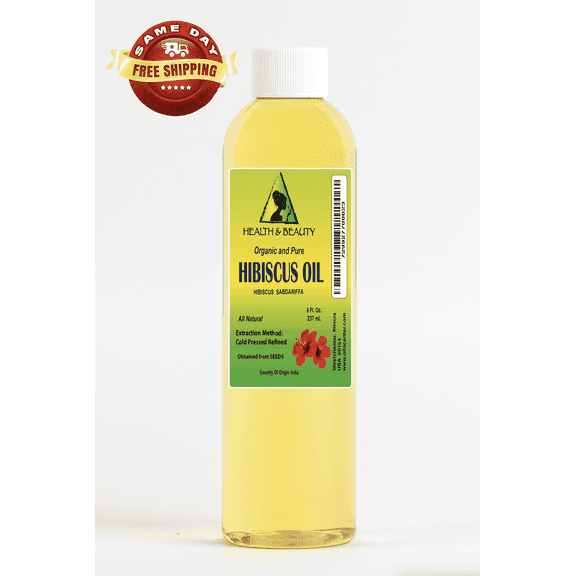 Hibiscus Seed Oil Refined Organic Carrier Cold Pressed Natural 100% Pure 8 oz