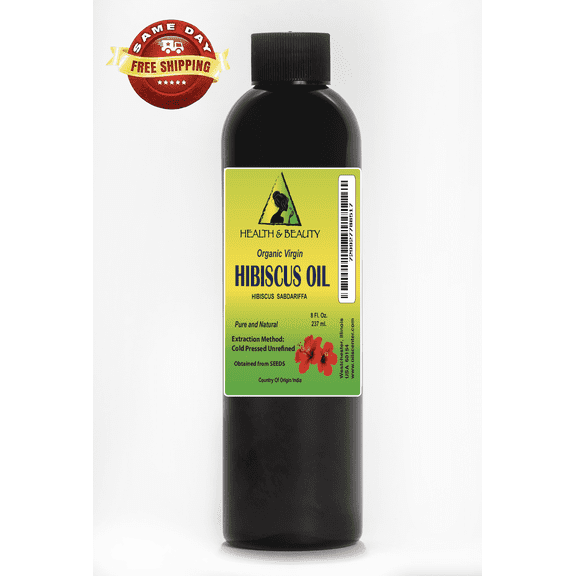 Hibiscus Seed Oil Unrefined Organic Virgin Carrier Cold Pressed Natural 100% Pure 8 oz