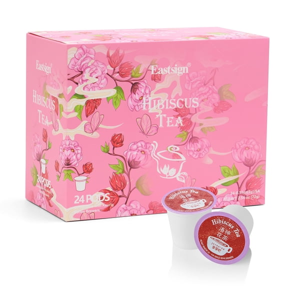 Hibiscus Tea Gift Set 24 K-Cup Pods, Hand-Harvested, Hot or Iced, Premium Gift for Tea Lovers