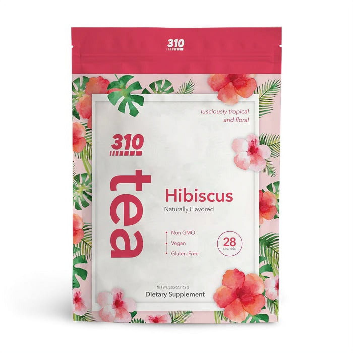 Hibiscus Tea by 310 Nutrition - Supports Body’s Natural Detox Process - (28 Sachets)