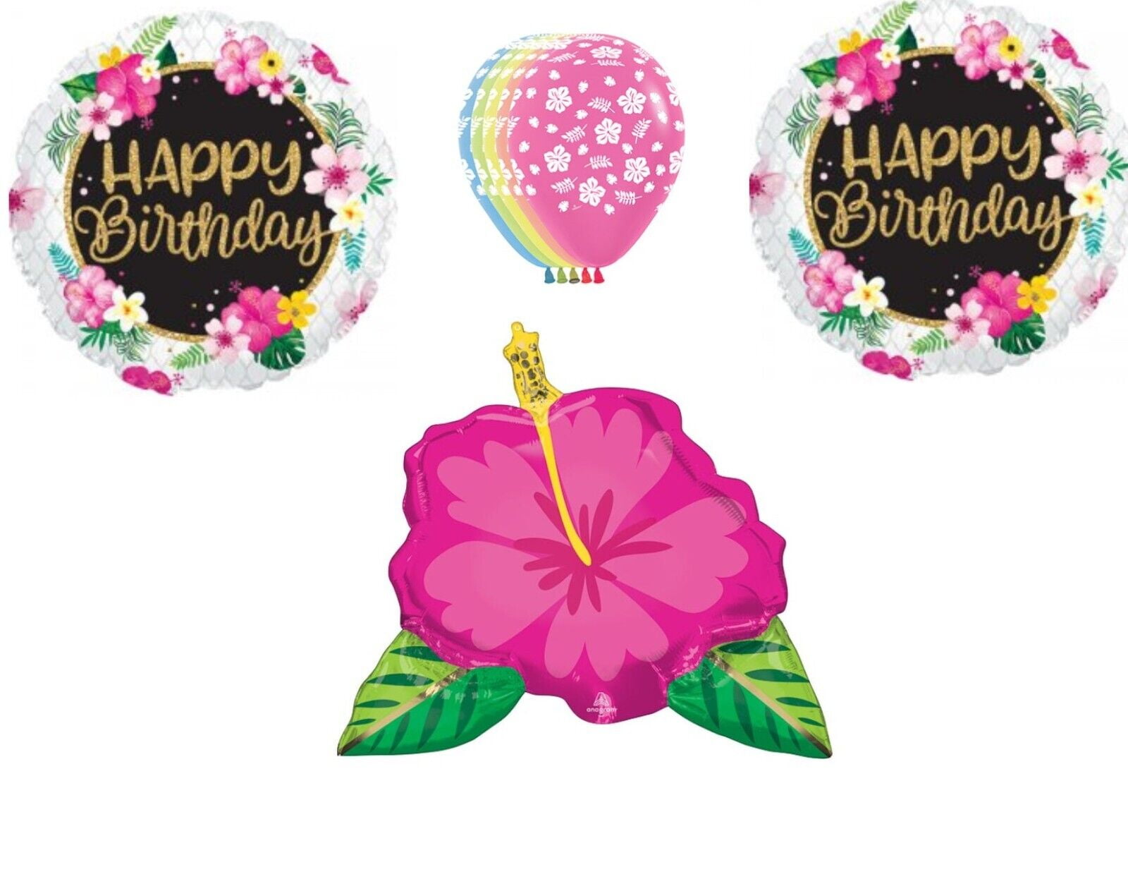 Hibiscus Tropical Flower Birthday Party Balloons Decoration Supplies Beach luau
