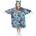 Tropical Flower Pattern Printable Hibiscus Tropical Flower Pattern Kids Wearable Blanket Hoodie Toddler ...