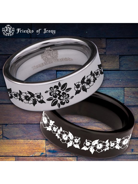 Hibiscus Tungsten Carbide Ring