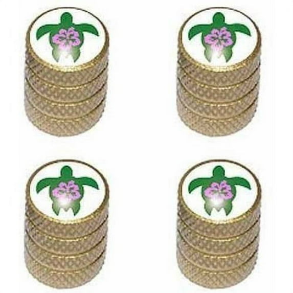 Hibiscus Turtle Hawaii Hawaiian Tire Rim Wheel Aluminum Valve Stem Caps, Multiple Colors