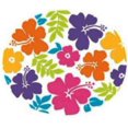 thumbnail image 1 of Hibiscus White Tropical Flowers Summer Luau Theme Party 12" x 10" Banquet Plates, 1 of 1
