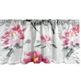 thumbnail image 1 of Hibiscus Window Valance, Watercolor Silhouettes of Springtime Asian Flowers Dreamy Look Artwork, Curtain Valance for Kitchen Bedroom with Rod Pocket, 54" X 18", Magenta and Purpleblue, by Ambesonne, 1 of 2