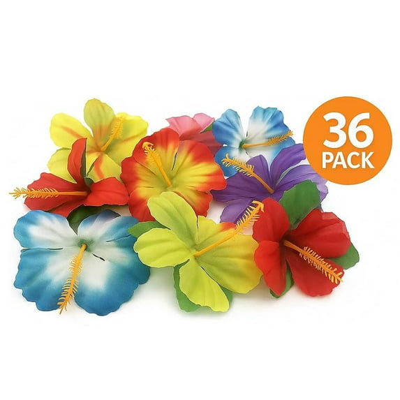 Hibiscus flower decoration Hawaiian imitation flower tropical imitation color, table top vivid DIY decoration, suitable for home garden party gifts.