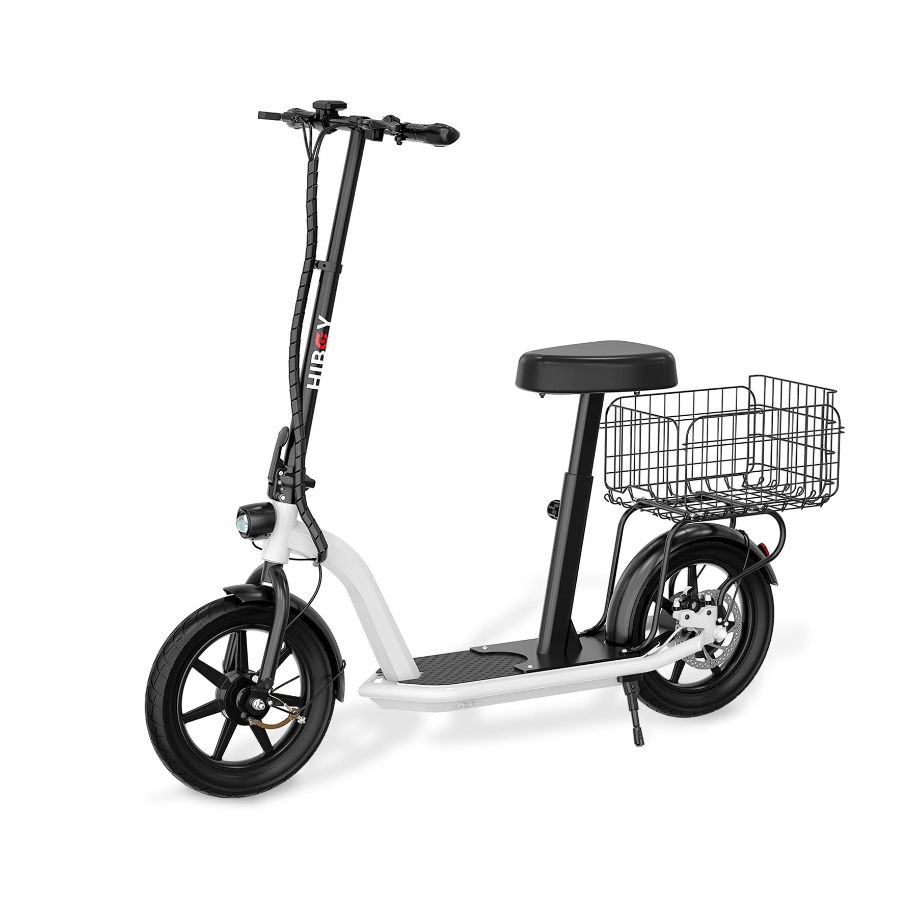Hiboy ECOM 14 Eco Friendly Smart Electric Scooter, 14 Inch Pneumatic Tires, 450W Powerful Motor 10Ah Battery 22 MPH & 31 Miles, Commuter Electric Scooter for Adults with Detachable Basket and Seat