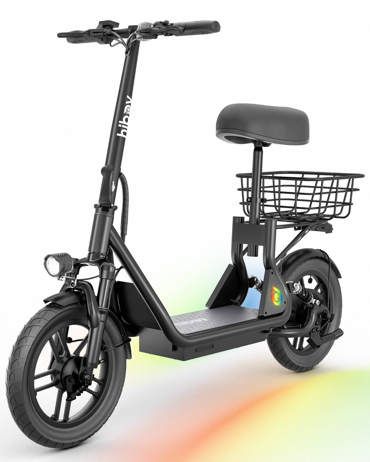 Hiboy Foldable Electric Scooter for Adults with Seat - 500W Motor, Max 20MPH & 22 Miles Range, Dual Suspension & Double Brakes, Commuter E-Scooter with Basket
