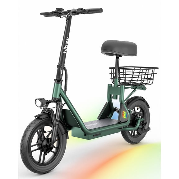 Hiboy Foldable Electric Scooter for Adults with Seat - 500W Motor, Max 20MPH & 22 Miles Range, Dual Suspension & Double Brakes, Commuter E-Scooter with Basket