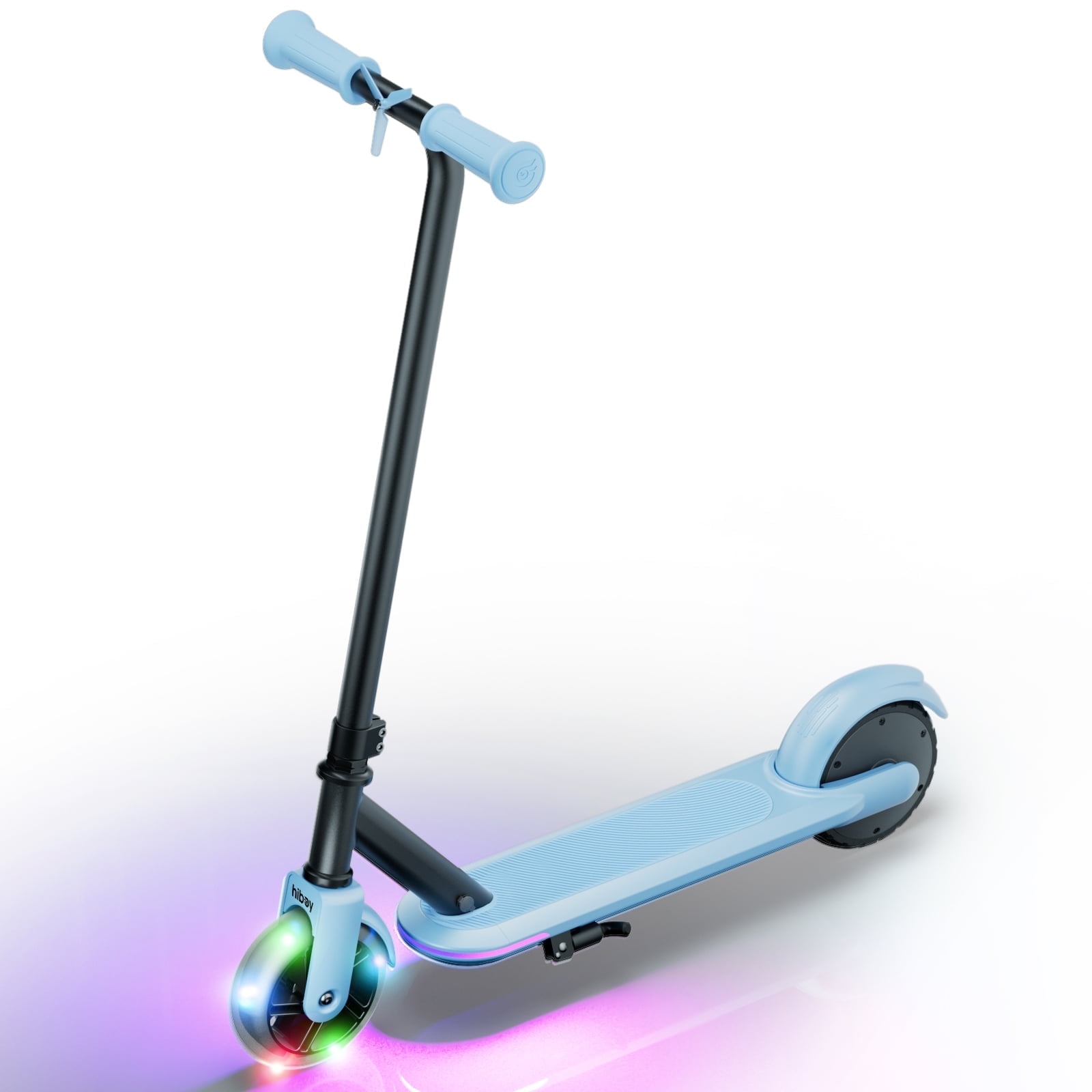 Hiboy KS1 Electric Scooter for Kids Ages 4-8 and up to 110LBS | LED Light-up Wheel and Deck, 5mph Max Speed, 6.2 Miles Range | Kids Electric Scooter Blue