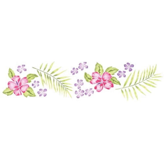 Hibuscus and Palm Wall Stencil SKU #3460 by Designer Stencils