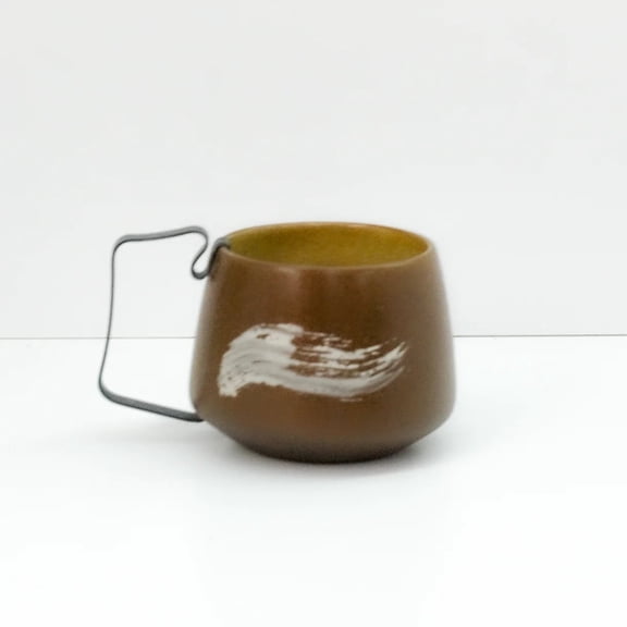 Hic Ceramics Snow White Medium Stoneware Cup with Removable Stainless Steel Handle