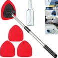 thumbnail image 1 of Hicaly Windshield Cleaner, Hicaly Car Window Cleaner, Car Interior Cleaning Brush Kit with Extendable Handle, 4 Microfiber Towel Pads, Auto Glass Wiper for Windshield, Trucks, Suvs (Red), 1 of 8