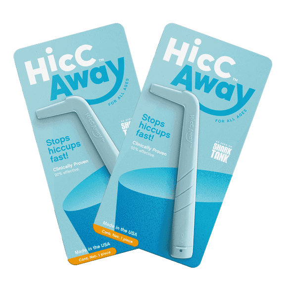 "HiccAway Hiccup Straw – 2 Pack Blue | Clinically Proven Hiccup Relief Device | Drug-Free, Reusable & Safe for All Ages | As Seen on Shark Tank