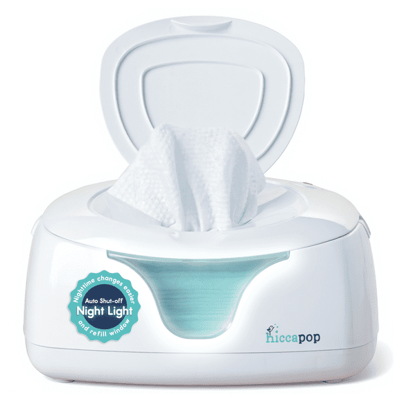 Hiccapop Baby Wipe Warmer and Wet Wipes Dispenser with Changing Light, White