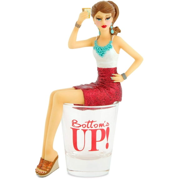 Hiccup by H2Z 73702 Bottom's Up Girl in Shot Glass, 5-3/4-Inch High