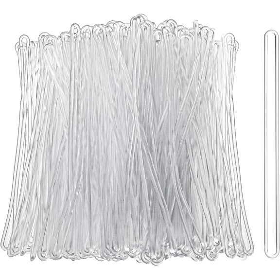 Hiceede 400 Pcs Plastic Luggage Tag Straps, 6 Ich Clear Worm Loops for Bag Tags, ame Idetificatio ID Card