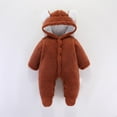 thumbnail image 1 of Hicidod Baby Bodysuits Long Sleeve Cute Bear Ears Hooded Romper Jumpsuit Footie Fleece Infant Onesie Winter Warm Outwear, 1 of 4