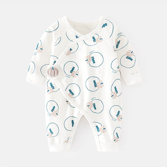 Hicidod Baby Bodysuits Unisex Long Sleeve Button Up Infant Onesie Spring Fall Cute Printed Soft Comfortable Jumpsuit Pajamas