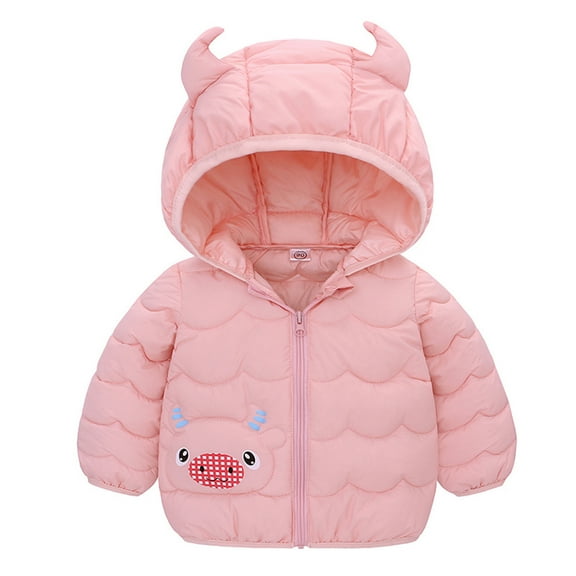 Hicidod Baby Boy Girl Winter Coats Hooded Long Sleeve Zipper Puffer Jackets Lightweight Thicken Warm Cute Calf down coat
