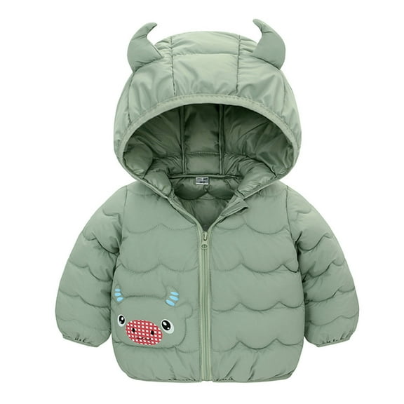 Hicidod Baby Boy Girl Winter Coats Hooded Long Sleeve Zipper Puffer Jackets Lightweight Thicken Warm Cute Calf down coat