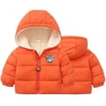 thumbnail image 1 of Hicidod Baby Winter Coat Hooded Long Sleeve Zipper Puffer Jackets Fashion Solid Color Lined Fleece Padded Warm Outerwear, 1 of 3