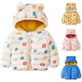 thumbnail image 1 of Hicidod Baby Boys Girls Winter Coats Cute Bear Hooded Lightweight Puffer Padded Jacket Warm Windproof Outwear Snowsuits, 1 of 6