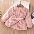 thumbnail image 1 of Hicidod Baby Fleece Jacket Girls Winter Faux Fur Coat Fuzzy Cute Warm Coat Thick Furry Comfortable Outerwear, 1 of 6