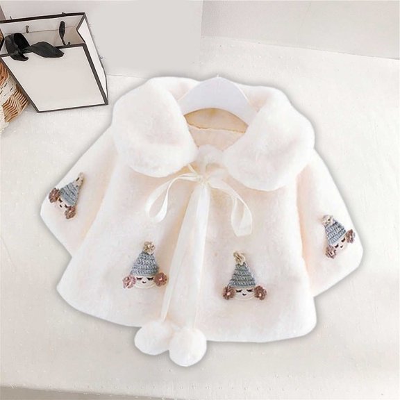 Hicidod Baby Girl Fleece Jackets Winter Faux Fur Fuzzy Cute Warm Coats Thick Outwear Furry Toddler Jackets