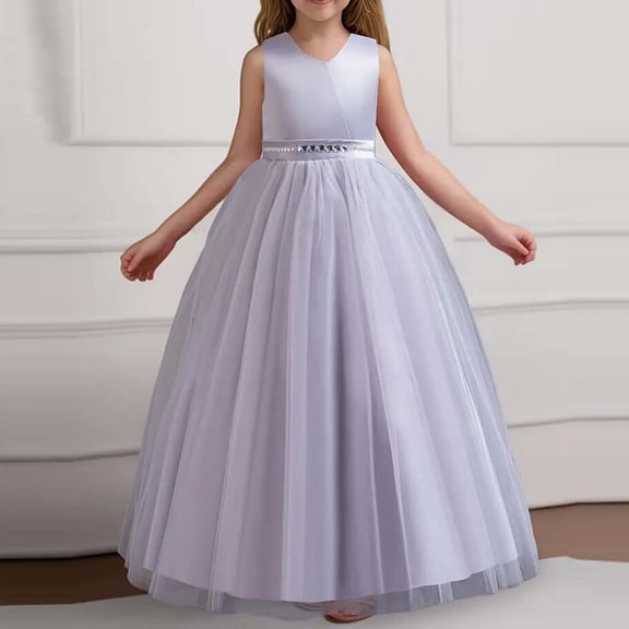 Hicidod Baby Girl Lace Dress Toddler Tulle Sleeveless Tutu Dresses Bow Princess Party Wedding Pageant Bridesmaid Ball Gown