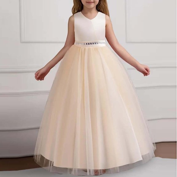 Hicidod Baby Girl Lace Dress Toddler Tulle Sleeveless Tutu Dresses Bow Princess Party Wedding Pageant Bridesmaid Ball Gown