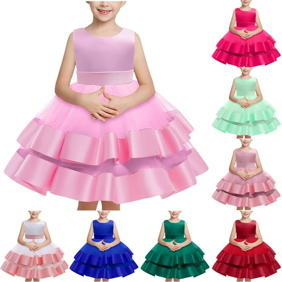 Hicidod Baby Girl Tulle Dress Baby Birthday Party Dress Tutu Dresses For Toddler Girls Sleeveless Ruffled Lace Embroidery Mesh Princess Dress
